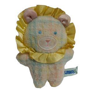Playskool SNUZZLES Flannel Pastel Plaid Lion Rattle RARE